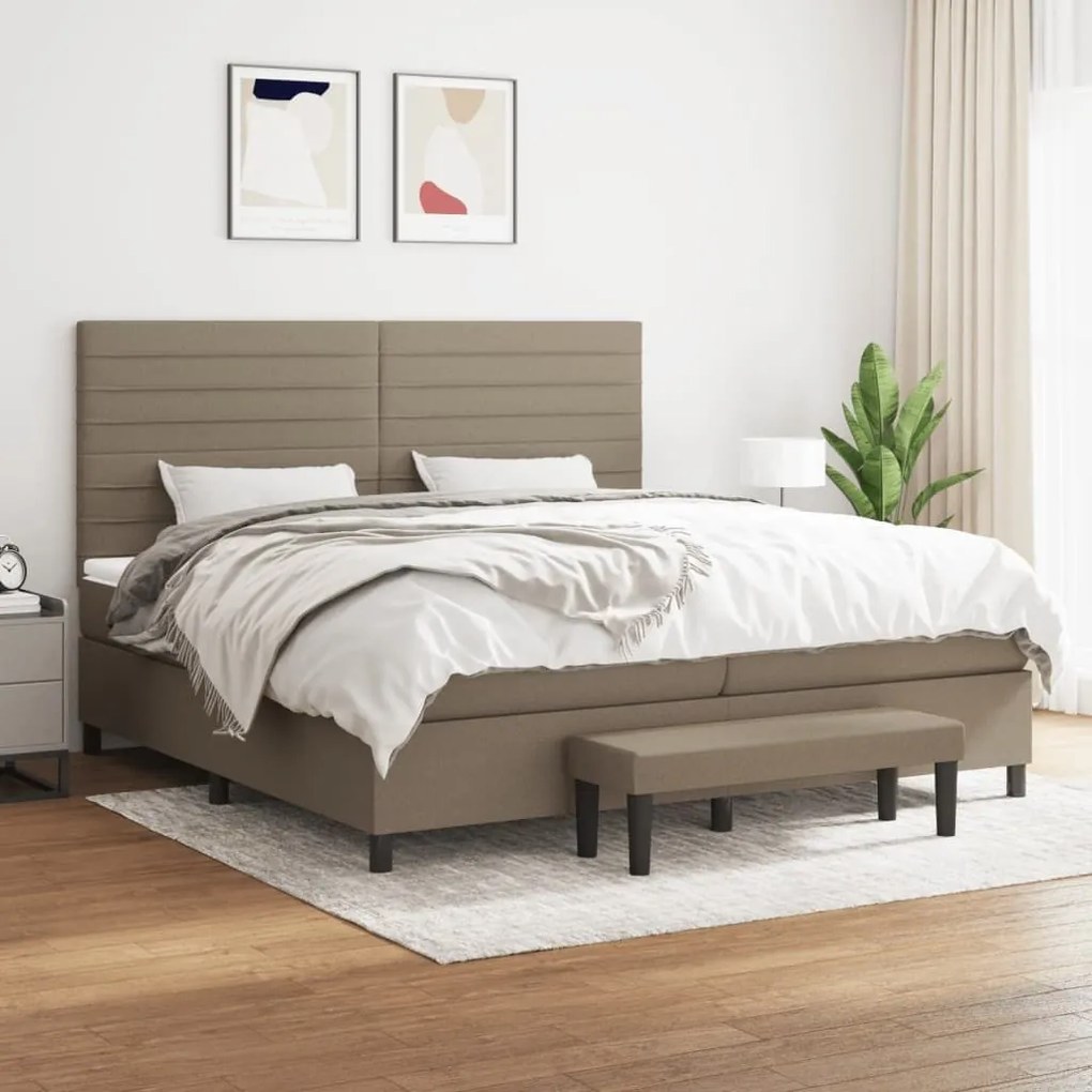 ΚΡΕΒΑΤΙ BOXSPRING ΜΕ ΣΤΡΩΜΑ TAUPE 200X200 ΕΚ. ΥΦΑΣΜΑΤΙΝΟ 3136705