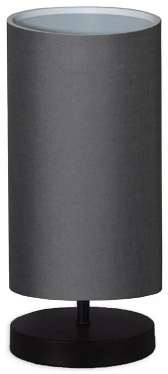 Φωτιστικό επιτραπέζιο Winkler Megapap ύφασμα/ξύλο/μέταλλο χρώμα ανθρακί/μαύρο 15x24x30εκ.