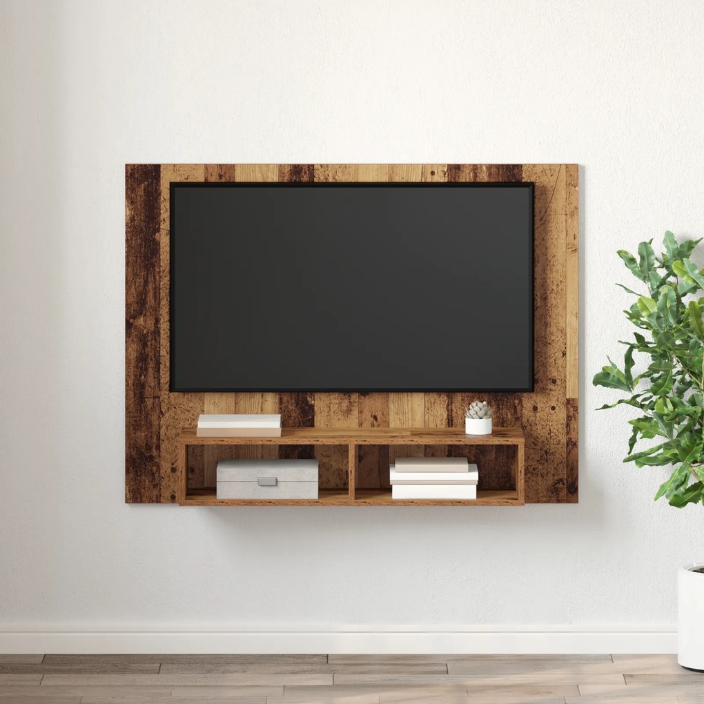 vidaXL Τηλεοπτική Κάβα Τοίχου Παλιό ξύλο 120 x 23.5 x 90 εκ.