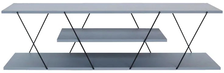 Tραπέζι σαλονιού Tars pakoworld γκρι-μαύρο 120x30x33εκ