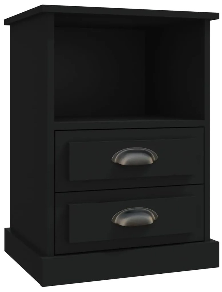 vidaXL Κομοδίνα 2 τεμ. Μαύρα 43 x 36 x 60 εκ.