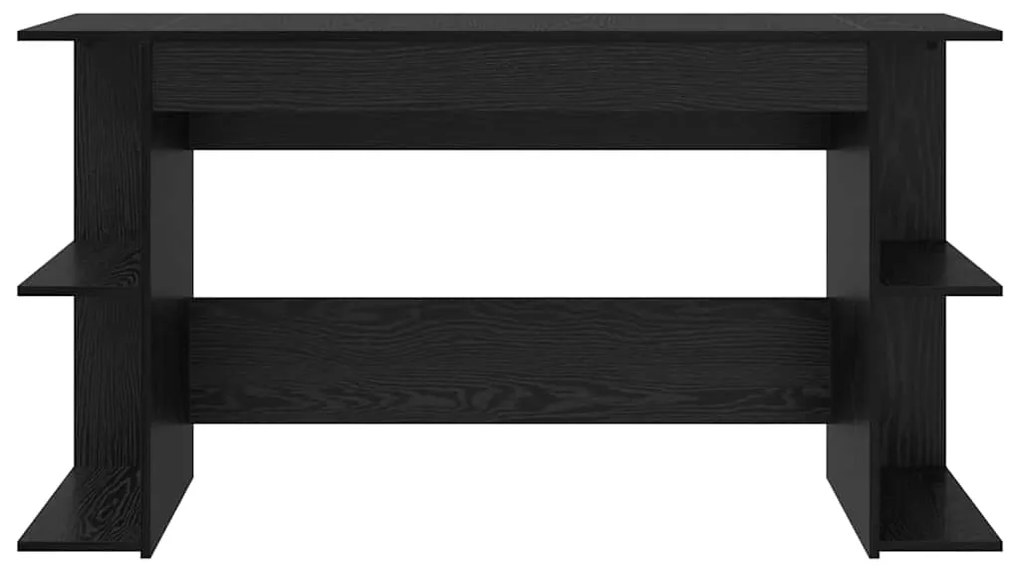 vidaXL Γραφείο με ράφι Άλλο Μαύρη δρυς 140 x 50 x 75 εκ. Επεξεργασμένο ξύλο
