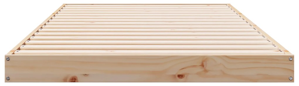 vidaXL Κρεβάτι Δαπέδου Λευκό 100x220 εκ. Μασίφ Ξύλο Πευκό
