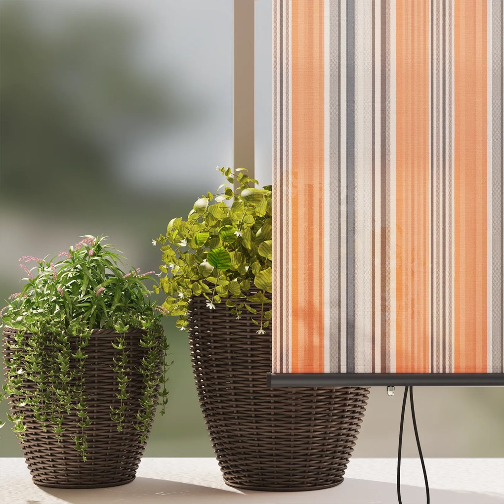 vidaXL Εξωτερικό ρολό Striped Κίτρινο και μπλε 200 x 250 εκ. ύφασμα