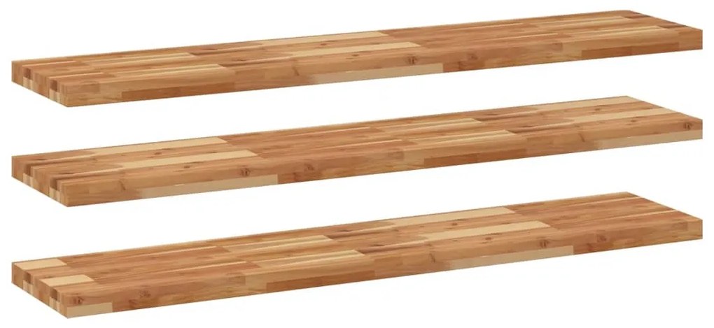 vidaXL Ράφια Κρεμαστά 3 Τεμ. 120x30x4εκ. Φινίρισμα Λαδιού Μασίφ Ακακία