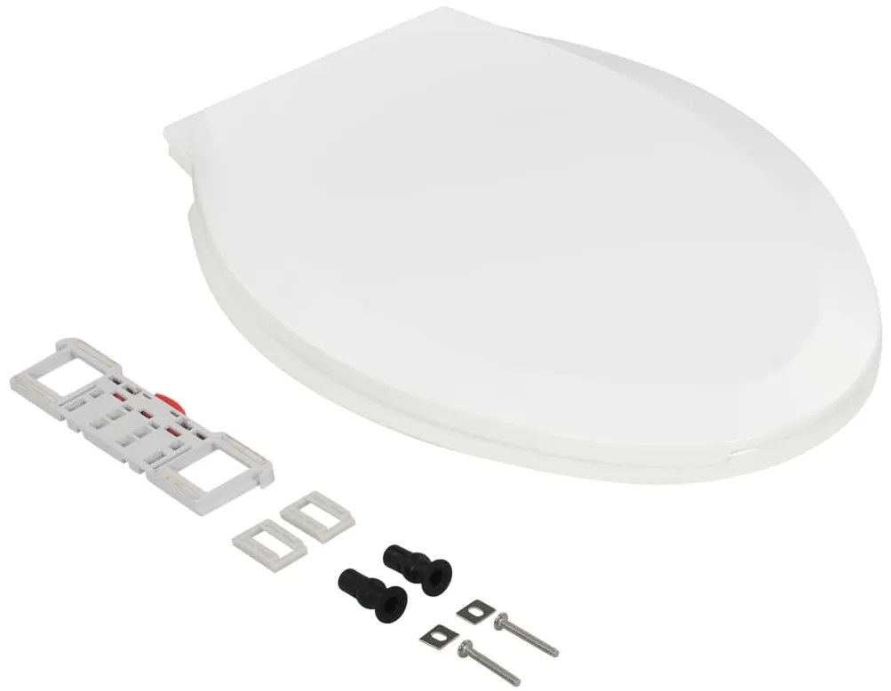 vidaXL Κάλυμμα Λεκάνης με Soft Close &amp; Quick Release Λευκό