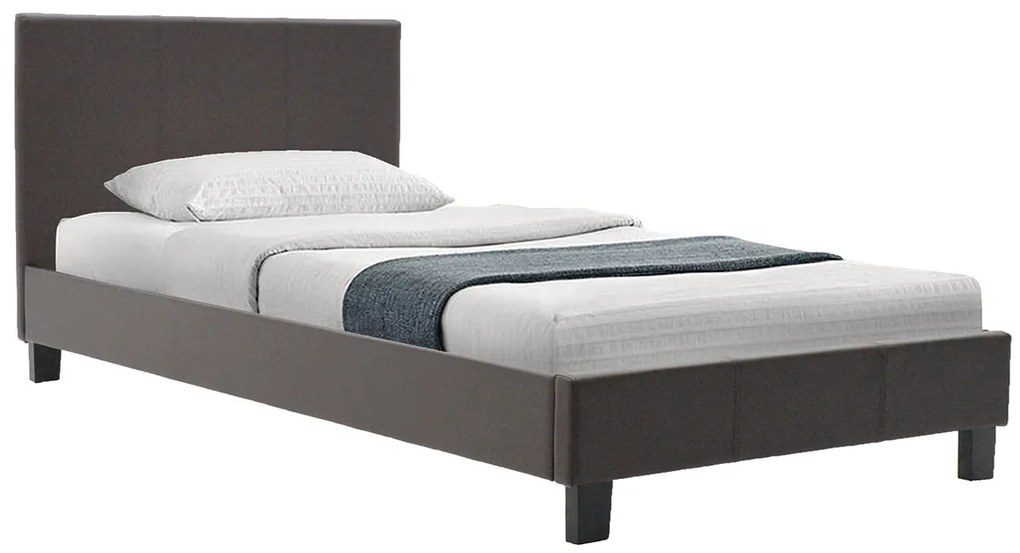 Intrahome Κρεβάτι ALTAIA Intrahome μονό 100x200 PU σκούρο καφέ ματ | SKU: INTRAPA-117111124