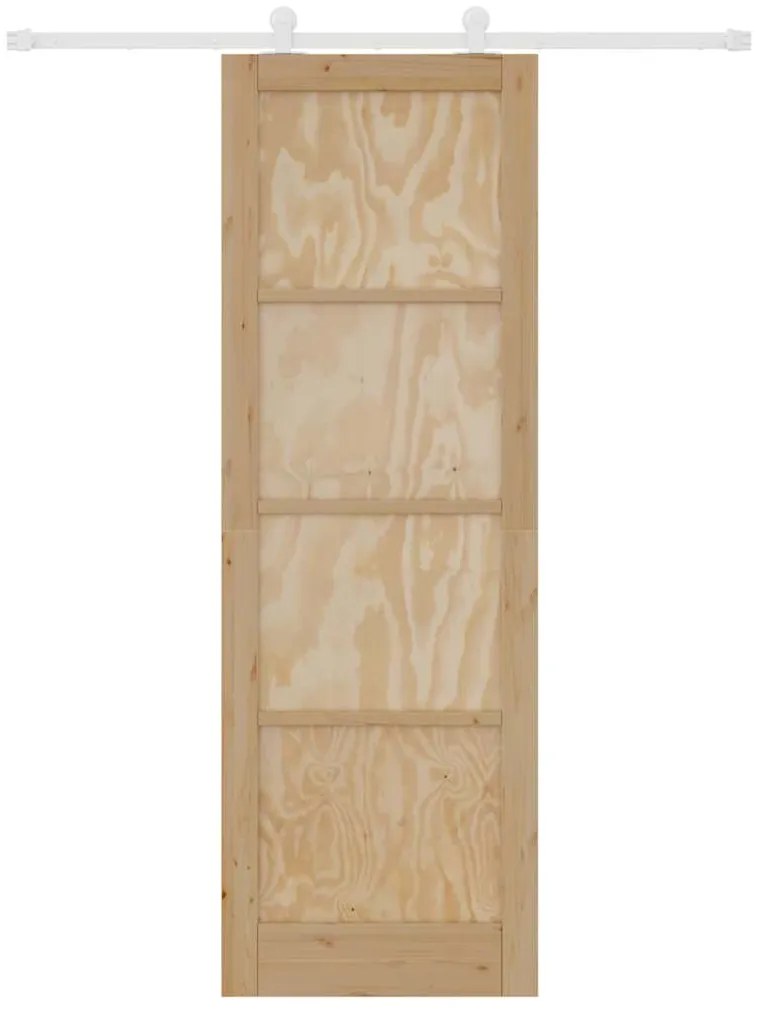 vidaXL Σετ Συρόμενης Πόρτας Φυσικό και λευκό 78 x 232 cm