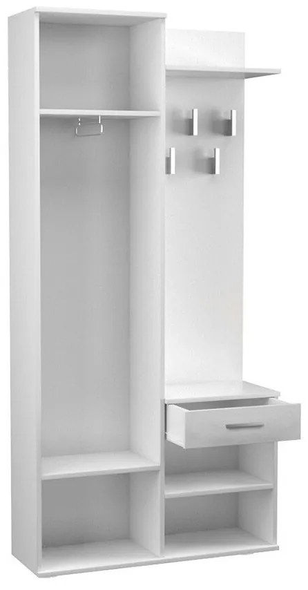 Σετ διαδρόμου Mandeville 110, 180x100x35cm, 38 kg, Καθρέφτης, Άσπρο, Πλαστικοποιημένη μοριοσανίδα, Τοίχου, Εντοιχισμένη | Epipla1.gr