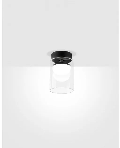 Πλαφονιέρα Φωτιστικό Οροφής LED 8,5W 3000Κ Dimmable Triac Κρύσταλλο Diver C1 Prandina-1C72000213501-Μαύρο 1C72000213501