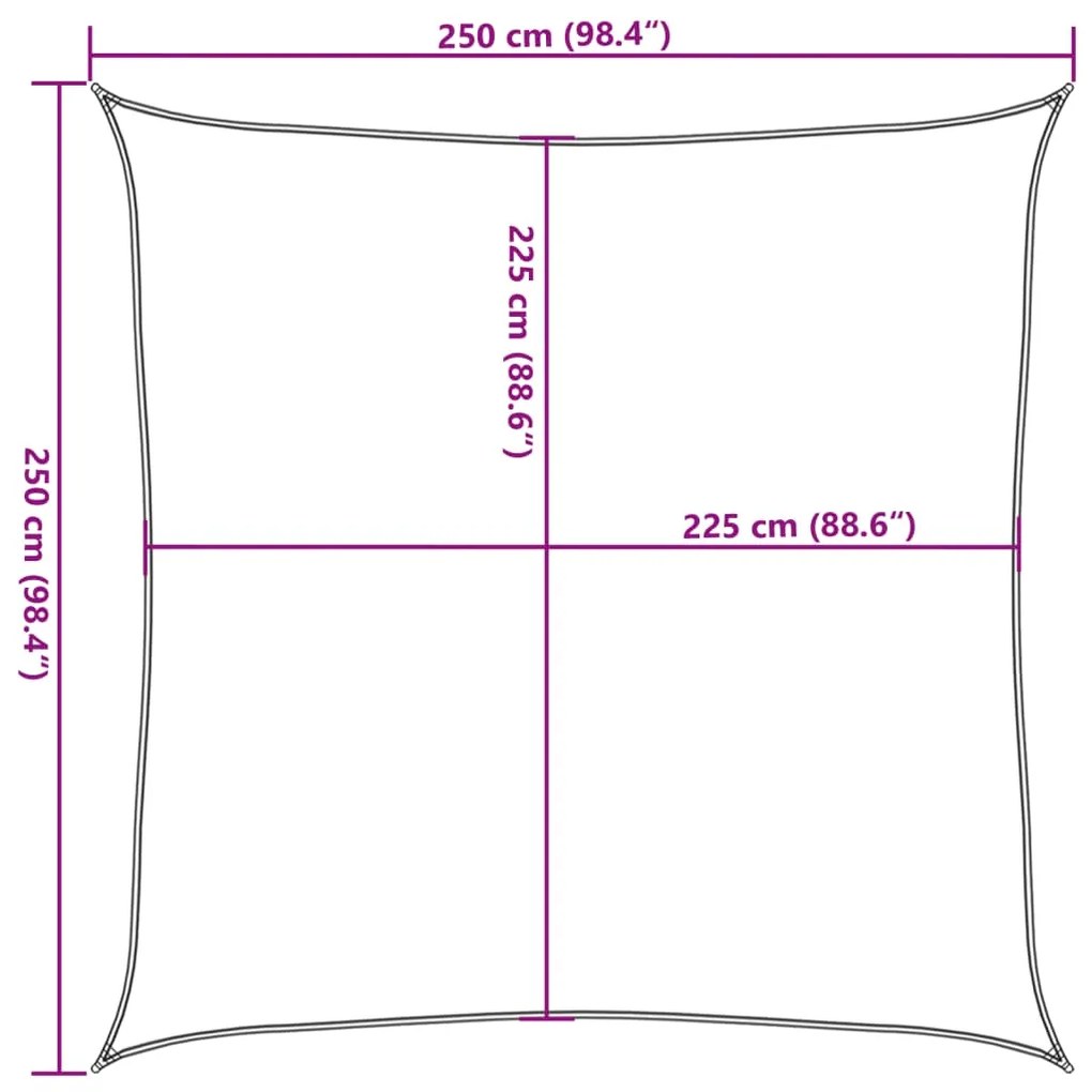 Πανί Σκίασης Καφέ 2,5 x 2,5 μ. από HDPE 160 γρ./μ² - Καφέ