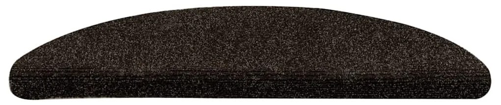 vidaXL Πατάκια Σκαλιών Αυτοκόλλητα 15 τεμ. Σκούρο Καφέ Ημίκυκλα 56x17x3 εκ.