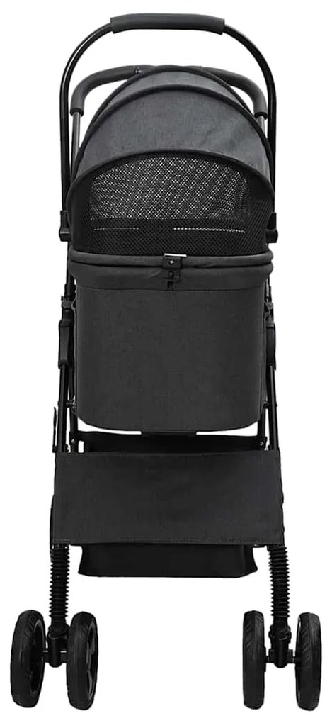 vidaXL Αναδιπλούμενο Καροτσάκι Κατοικίδιων Μαύρο 81 x 47 x 99 εκ.