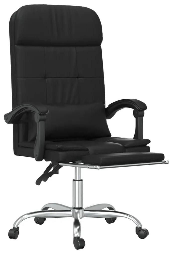 vidaXL Πολυθρόνα Γραφείου Μασάζ Ανακλινόμενη Μαύρη από Συνθετικό Δέρμα