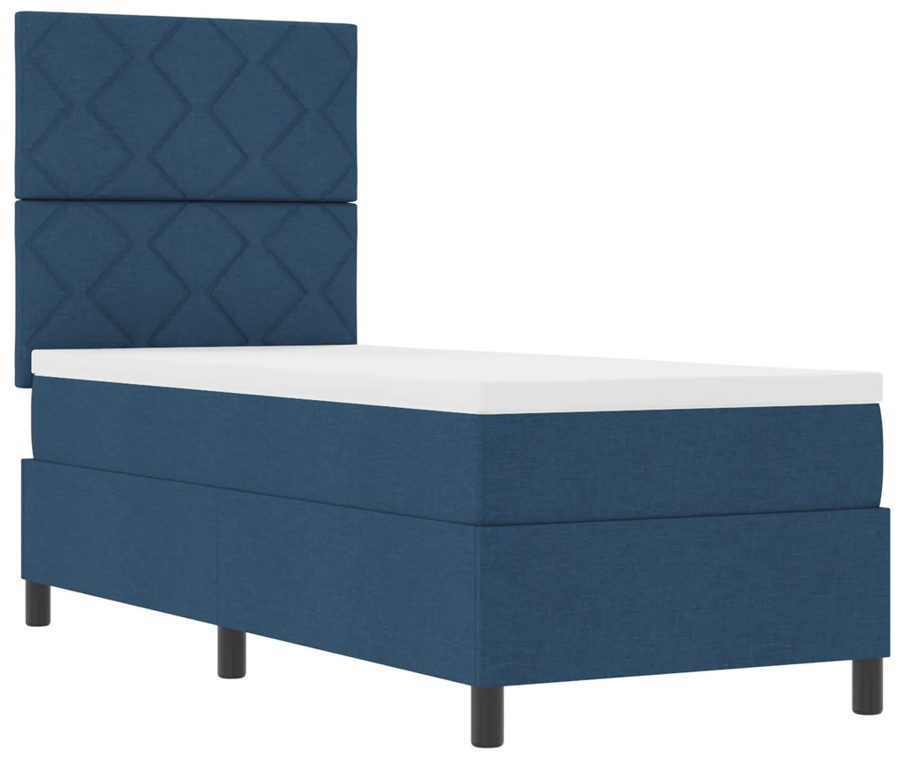 vidaXL Κρεβάτι με ελατήρια με στρώμα Μπλε 80 x 200 cm ύφασμα