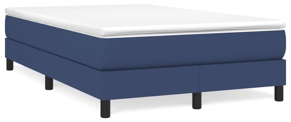 vidaXL Κρεβάτι Boxspring με Στρώμα Μπλε 120x200 εκ. Υφασμάτινο