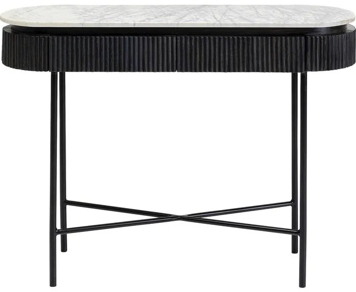 Κονσόλα Glenn Μάρμαρο Λευκό  100x32x80εκ - Μαύρο