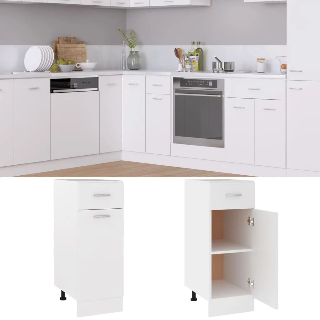 vidaXL Ντουλάπι με Συρτάρια "Lyon" Λευκό 30x46x81,5 εκ. από Τεχνητό Ξύλο
