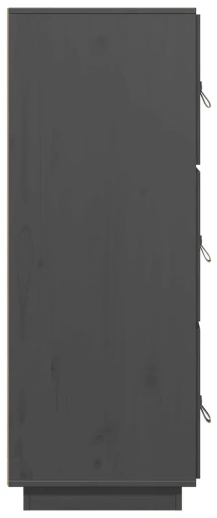 vidaXL Ντουλάπι Ψηλό Γκρι 34 x 40 x 108,5 εκ. από Μασίφ Ξύλο Πεύκου