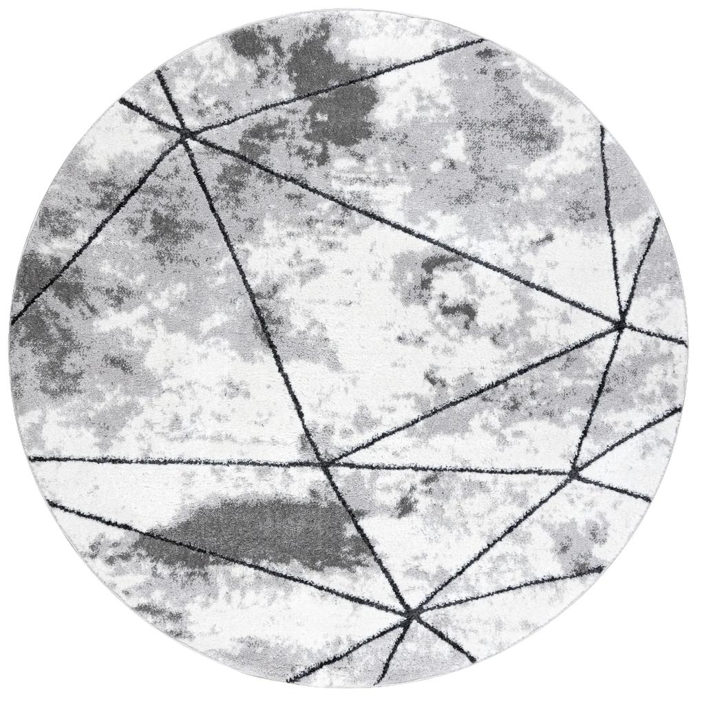 Σύγχρονο χαλί COZY Polygons Κύκλος, γεωμετρική, τρίγωνα - δομική δύο επίπεδα μαλλιού, γκρι