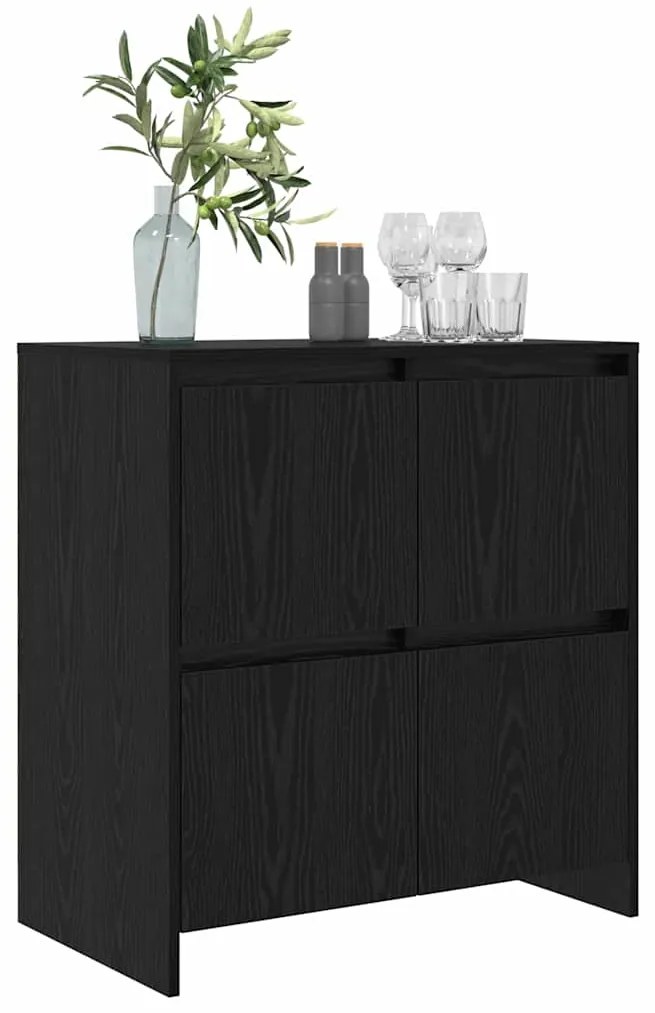 vidaXL Πλαϊνό γραφείο Μαύρη Οξυά 70 x 41 x 75 εκ. Επεξεργασμένο ξύλο