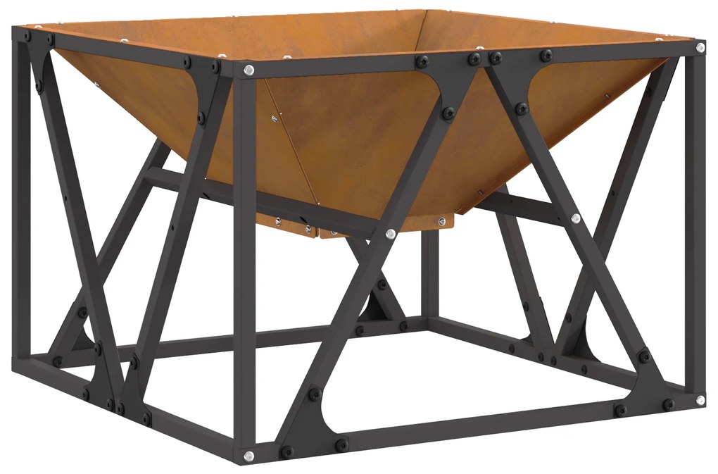 vidaXL Τζάκι Τετράγωνο 50x50x35 εκ Ανοξείδωτος Χάλυβας