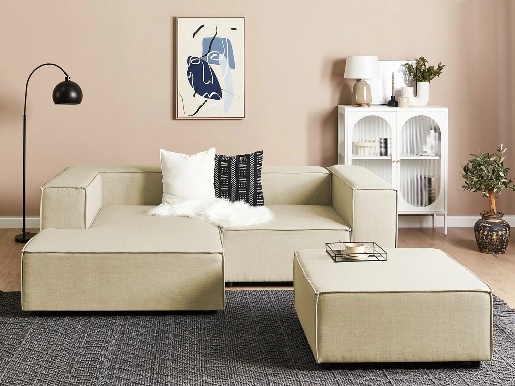 Πολυμορφικός γωνιακός καναπές Berwyn J104, Beige, 240x180x68cm, Πόδια: Πλαστική ύλη