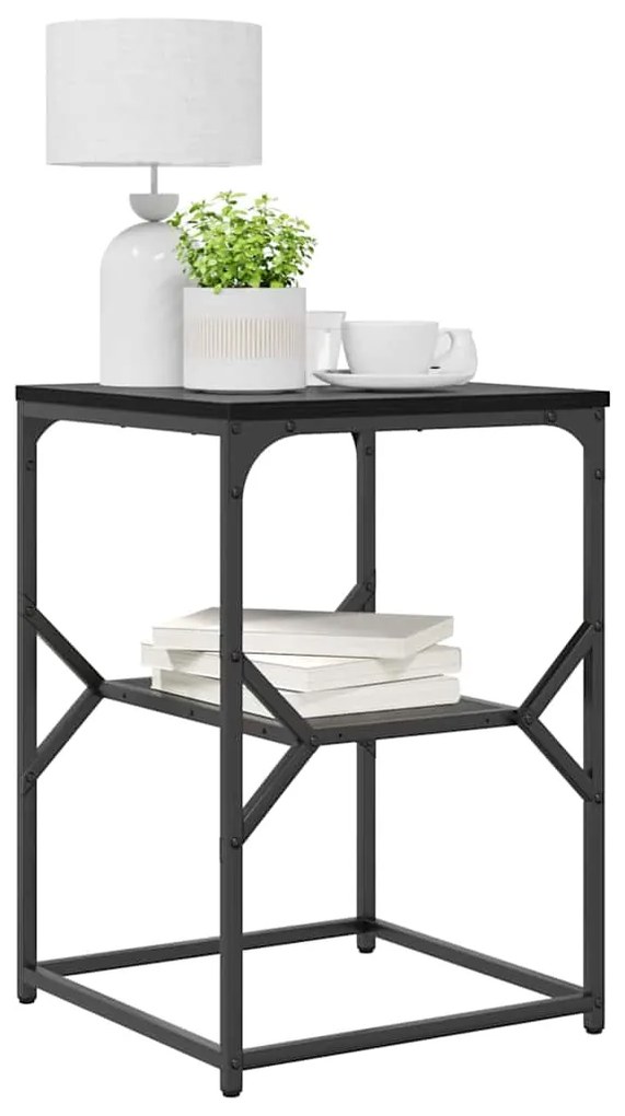vidaXL Τραπεζάκι Πλευράς Μαύρη δρυς 41 x 40 x 60 εκ.