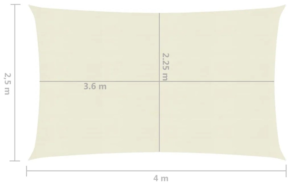 Πανί Σκίασης Κρεμ 2,5 x 4 μ. από HDPE 160 γρ./μ²  - Κρεμ