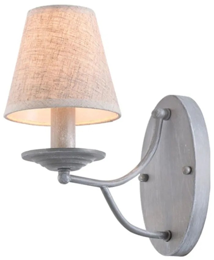 Φωτιστικό Τοίχου - Απλίκα 77-3663 C119-1 Etna Grey &amp; White Shade Homelighting Metal, Fabric