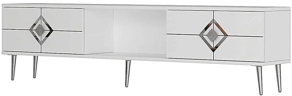 Έπιπλο Τηλεόρασης Robber 475OLV3082 150x29,6x40,6cm White-Silver