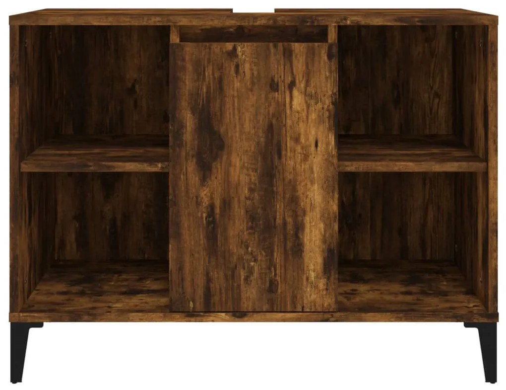 vidaXL Ντουλάπι Νιπτήρα Καπνιστή Δρυς 80x33x60 εκ. Επεξεργ. Ξύλο