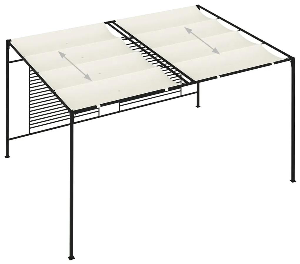 vidaXL Πέργκολα με Πτυσσόμενη Οροφή Κρεμ 3 x 4 x 2,3 μ. 180 γρ./μ²