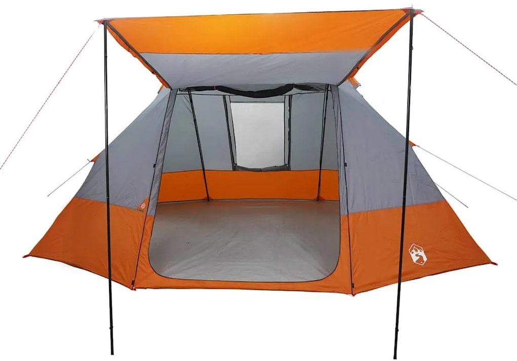vidaXL Σκηνή Camping Γκρι και πορτοκαλί 482 x 360 x 227 εκ Πολυεστέρας