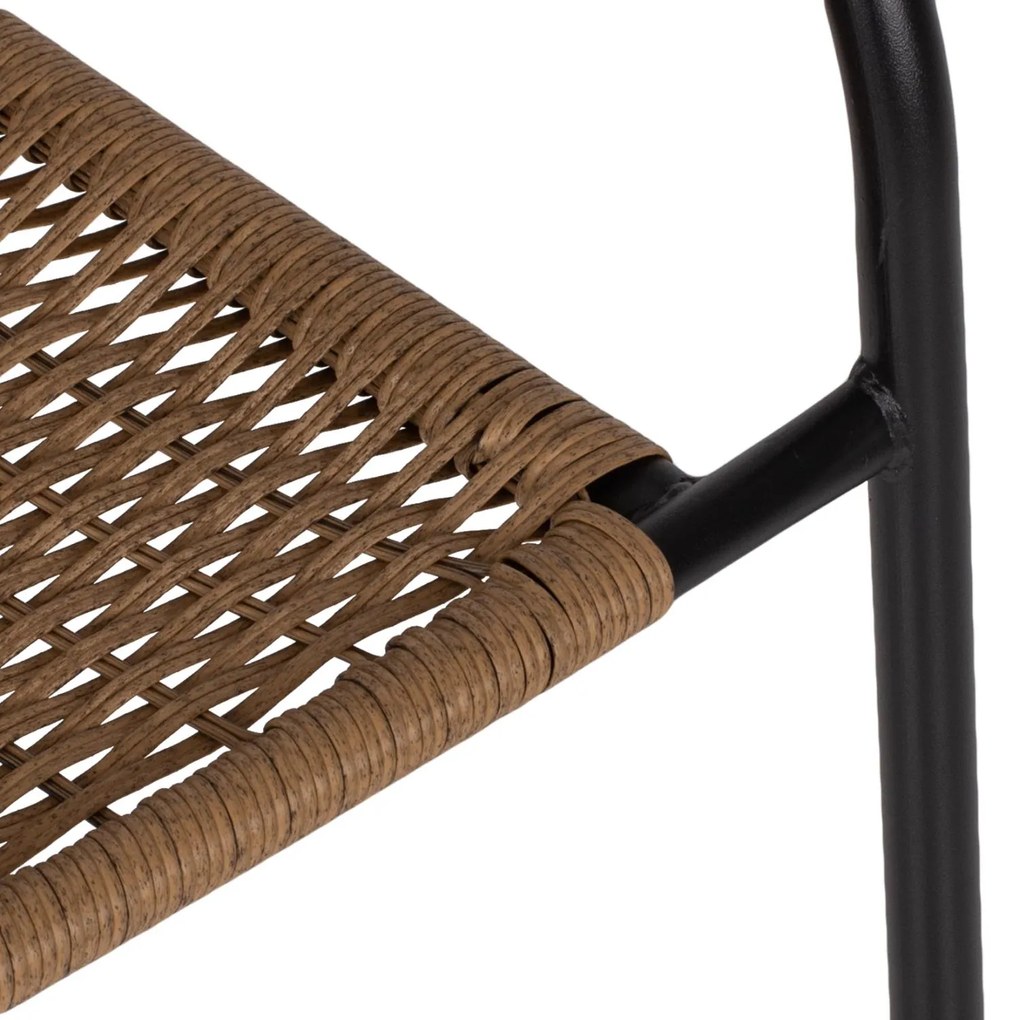 Καρέκλα - Πολυθρόνα CAMEL C5015.04 Μαύρη Μεταλλική με Wicker Φυσικό 50x55x73Y εκ. 50x55x73 εκ.