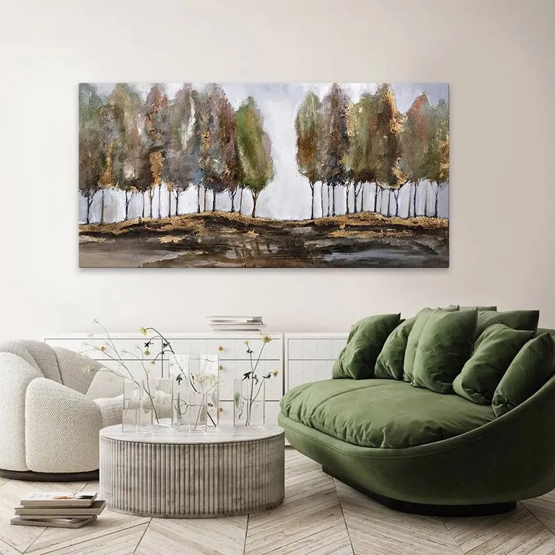 Πίνακας σε καμβά &quot;Poplars&quot; Megapap ψηφιακής εκτύπωσης 125x80x3εκ.