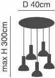 SE21-GM-4-5BL-MS3 ADEPT TUBE Gold Matt Pendant Black Metal Shade+