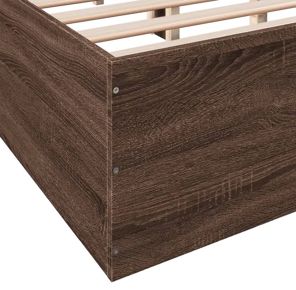 vidaXL Πλαίσιο Κρεβατιού Καφέ Δρυς 150x200 εκ. Επεξεργασμένο Ξύλο