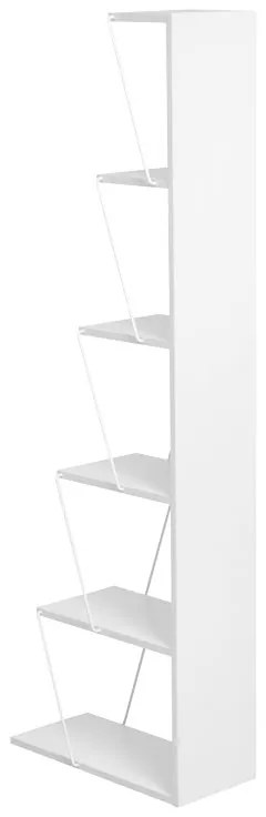 Βιβλιοθήκη mini Tars pakoworld γκρι/λευκό 50x22x150εκ - 225-000028
