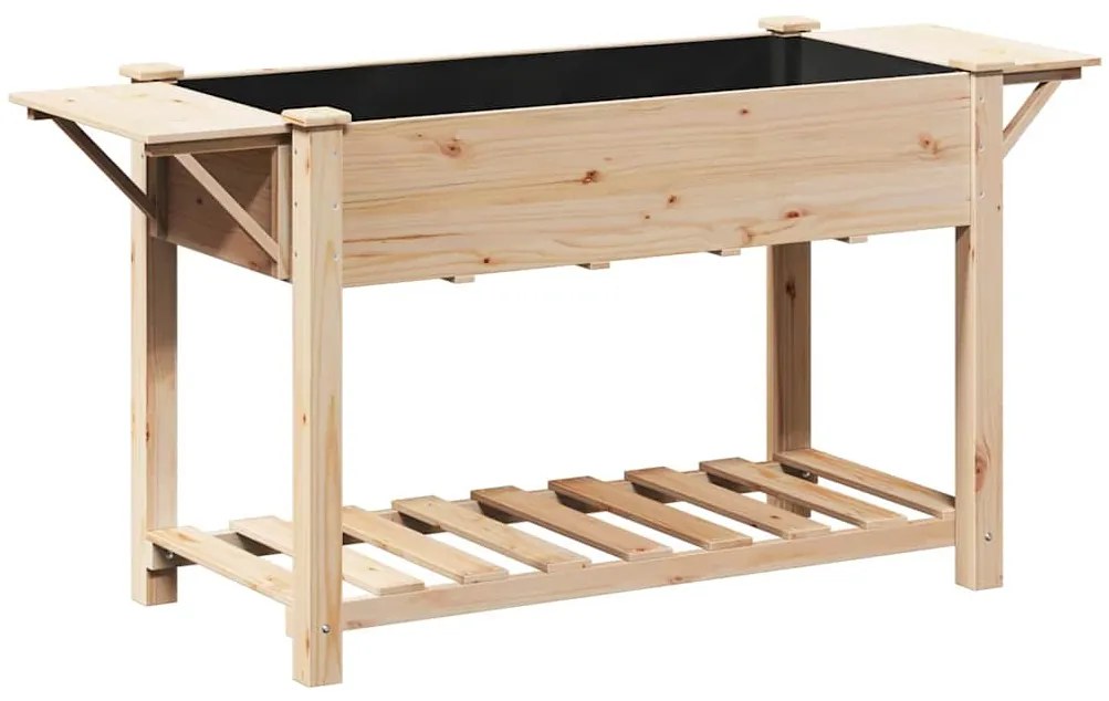 vidaXL Γλάστρα Κήπου Μπεζ 155 x 59 x 76.5 εκ. Στερεό ξύλο έλατου