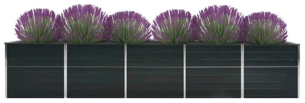 vidaXL Ζαρντινιέρα Υπερυψωμένη Ανθρακί 400x80x77 εκ. Γαλβαν. Χάλυβας