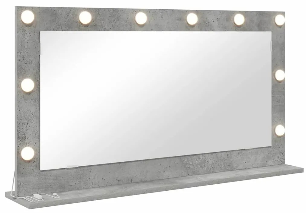 vidaXL Καθρέφτης τουαλέτας Σκυρόδεμα Γκρι 100 x 55 x 18 εκ.