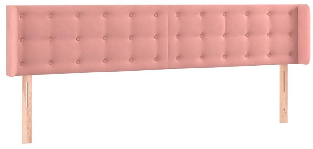 vidaXL Κεφαλάρι με Πτερύγια Ροζ 203x16x78/88 εκ. Βελούδινο