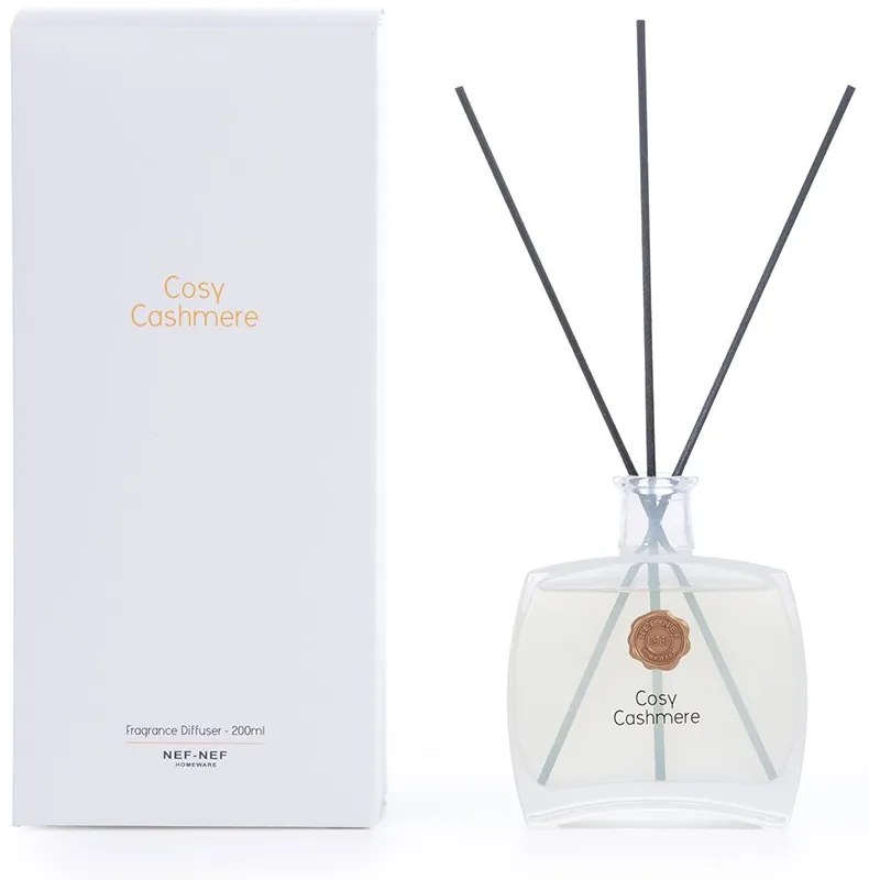 Αρωματικό Χώρου Με Στικς Cosy Cashmere 200ml White Nef-Nef Homeware