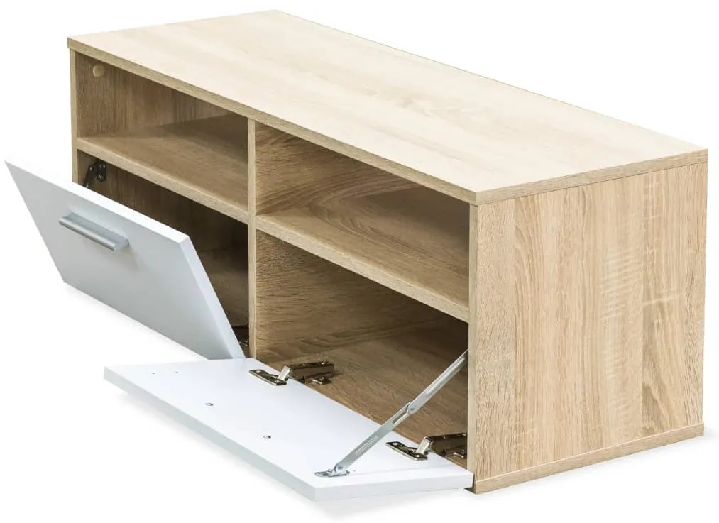 vidaXL Έπιπλα Τηλεόρασης 2 τεμ. Δρυς / Λευκό 95x35x36 εκ. Επεξ. Ξύλο