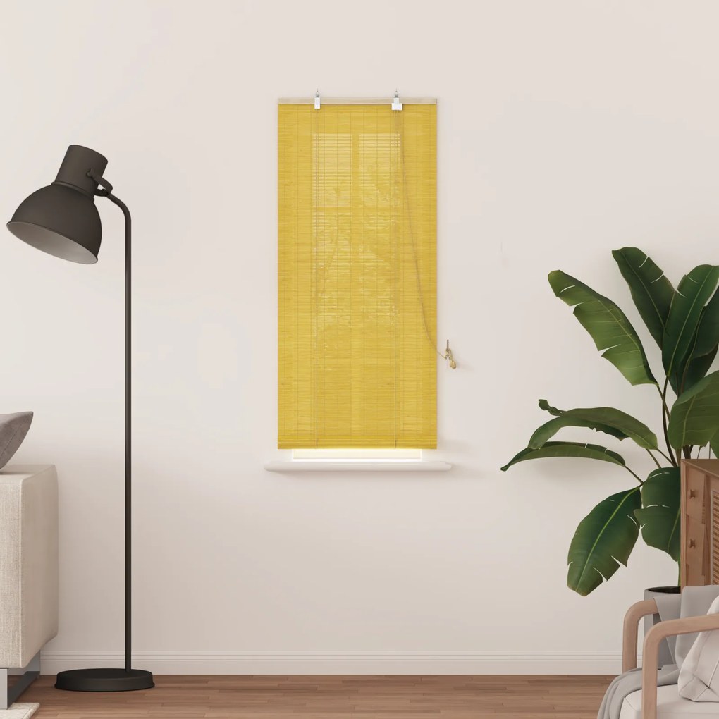 vidaXL Ρολά και Σκίες Παραθύρων Κίτρινο 60 x 160 εκ. Μπαμπού