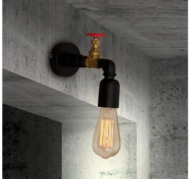Απλίκα φωτιστικό MOMUS σωλήνας μαύρο μπεζ HL-101-1W Homelighting-77-2810-Μαύρο 77-2810