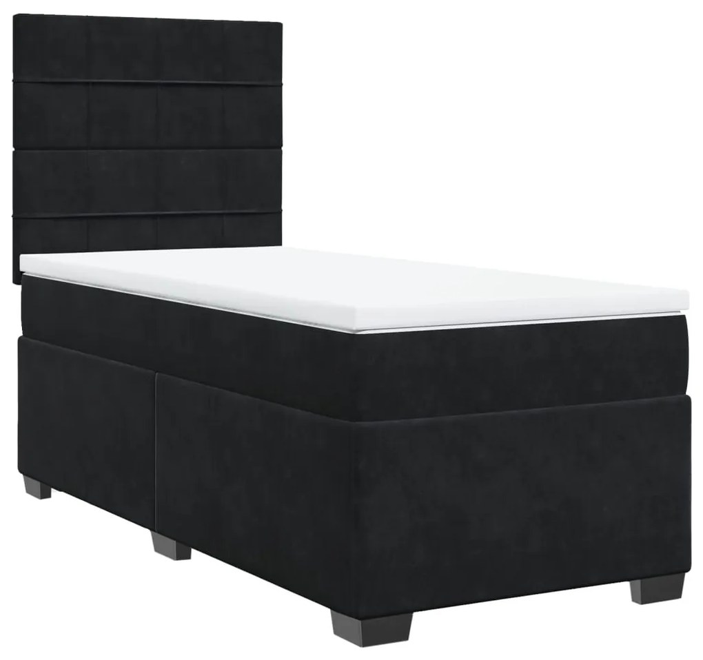 ΚΡΕΒΑΤΙ BOXSPRING ΜΕ ΣΤΡΩΜΑ ΜΑΥΡΟ 90X190 ΕΚ. ΒΕΛΟΥΔΙΝΟ 3293088