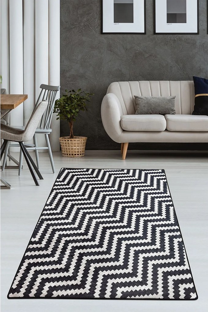 Χαλί Zickzack 882CHL3259 Black-White Conceptum Hypnose 120X180cm