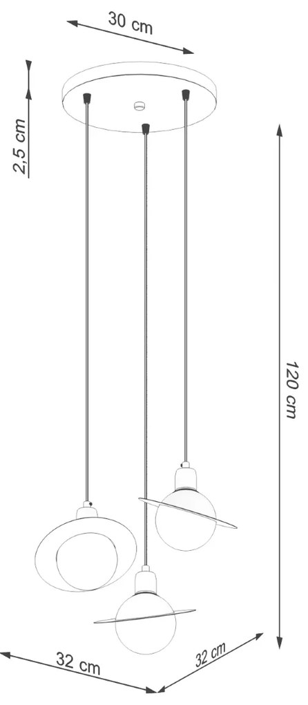 Sollux Κρεμαστό φωτιστικό HYPERION 1 λευκό,ατσάλι,G9 3xmax 8W LED